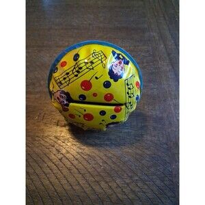Kirchhof Life of the Party Vintage Tin Noisemaker Yellow Red Blue Musical Clown